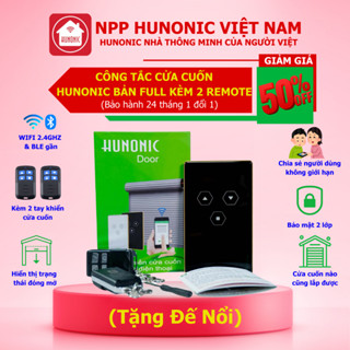 Công Tắc Cửa Cuốn Hunonic Door Bản Full Có 2 Remote Viền Vàng Mở Cửa Ngay Cả Khi Không Có Internet