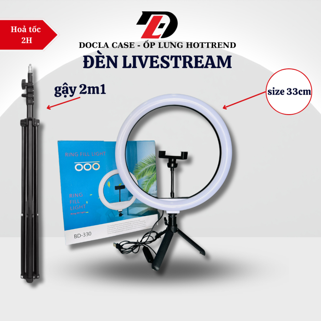 Bộ sản phẩm Đèn Livestream Size 26cm, 30cm, 33cm Để Bàn, Make Up Trang Điểm, Chụp Ảnh, Bán Hàng Onli