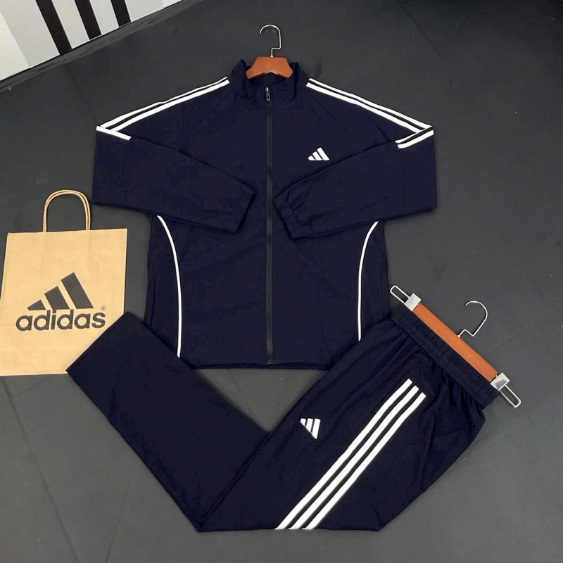 Bộ Gió Thể Thao Dài Tay Adidas 2 Lớp Primegreen Essentials 3-Stripes Track Suit
