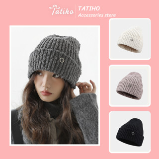 Mũ Len Unisex, Nón Len Dệt Kim Ấm Áp Họa Tiết Trơn Đính Khuy Tròn Basic Thời Trang Mùa Đông - Tatiho - Mã NL059