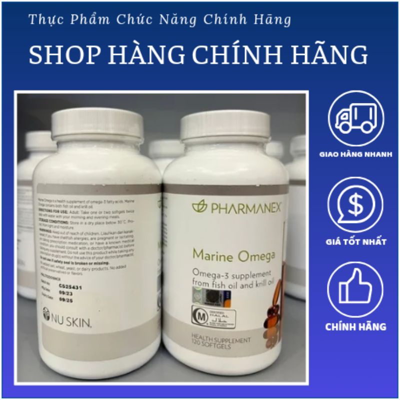 Viên uống Nuskin Omega 3 Marine - Omega3 dầu cá Tem tiếng Anh Tốt cho tim mạch, tóc móng và da.