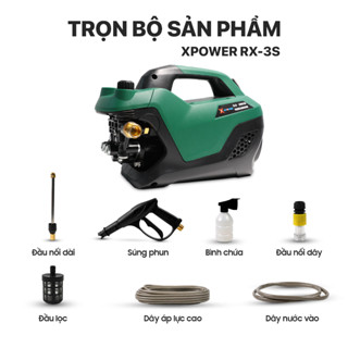 Máy xịt rửa xe Xpower RX-3S 3800W,Có chỉnh áp dùng vệ sinh máy lạnh - tặng kèm bình bọt tuyết
