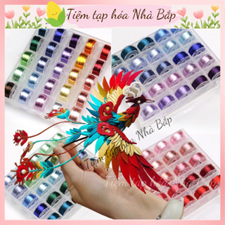 Hộp Chỉ Tơ Bóng Phản Quang làm Triền Hoa Quấn Hoa Handmade