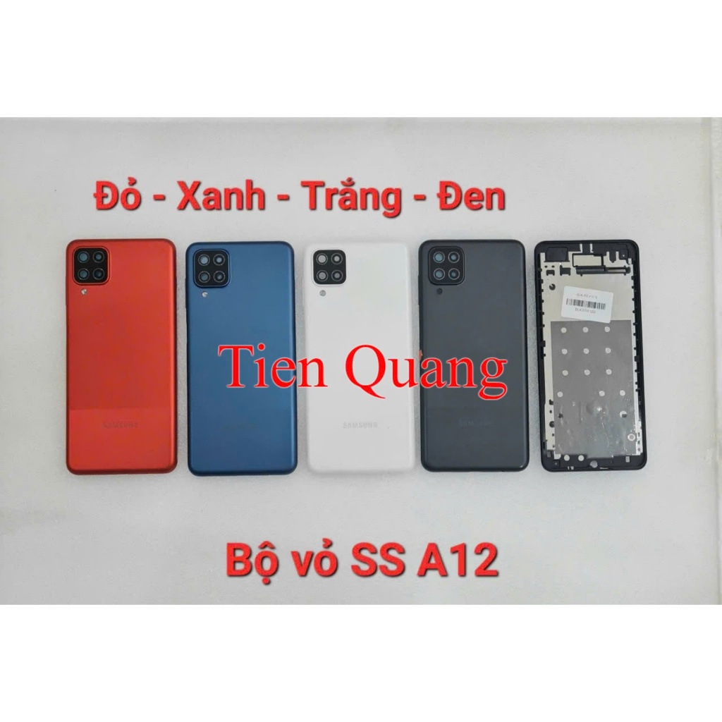 Bộ Vỏ Samsung A12 (gồm vỏ, xương, kính cam, nút bấm)