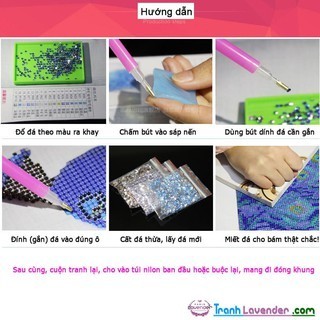 Tranh đính đá Ngọc Lan Phú Quý 45x45