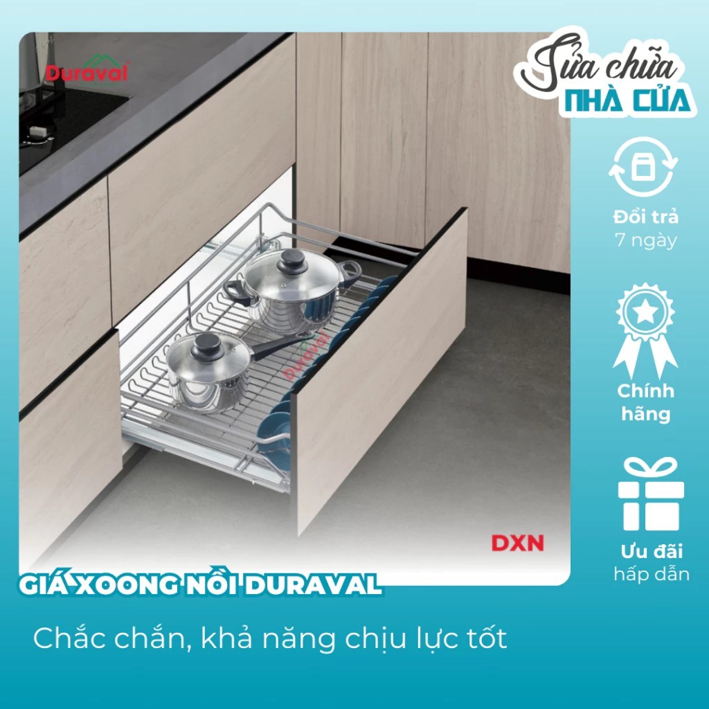 Giá xoong nồi- Giá để xoong nồi tủ bếp dưới- Giá xoong nồi INOX 304 không gỉ, giúp tối ưu diện tích