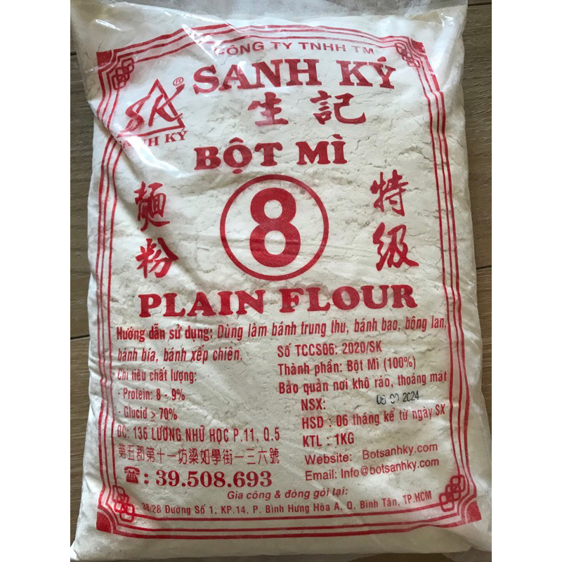 (shop tạm nghỉ từ ngày 12, 25/11 bán lại ạ)1kg BỘT MÌ SỐ 8,11,13 Sanh Ký_Chính Hãng tận gốc 100%