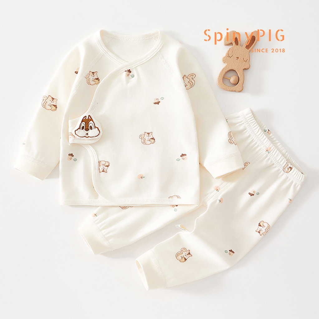 Bộ quần áo cho bé sơ sinh 0-1 tuổi dài tay cotton mềm nhiều màu dành cho bé gái bé trai mùa thu đông