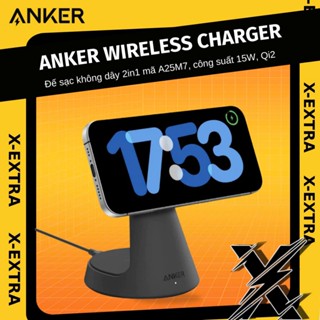 Đế sạc không dây Anker MagGo 2in1 A25M7 chuẩn Qi2 công suất 15W - BH 18 tháng