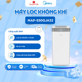 Máy lọc không khí Midea MAP-550GJA32 (Diện tích lọc lớn 38 – 66m2, hút lông thú cưng, 5 lớp lọc bụi, lọc bụi mịn PM 2.5)