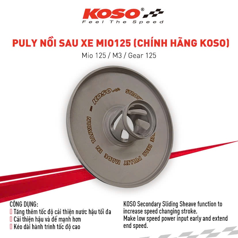 Puly nồi sau xe Mio125 (chính hãng KOSO)