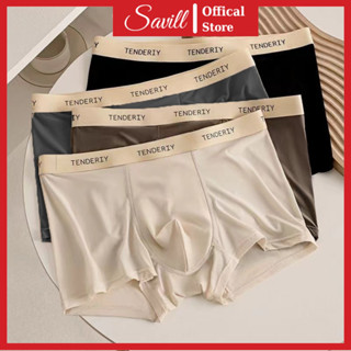 Quần lót nam viền chữ ôm đùi daily wear, Quần lót nam thun lạnh mát mịn thoáng khí  SAVILL NB83