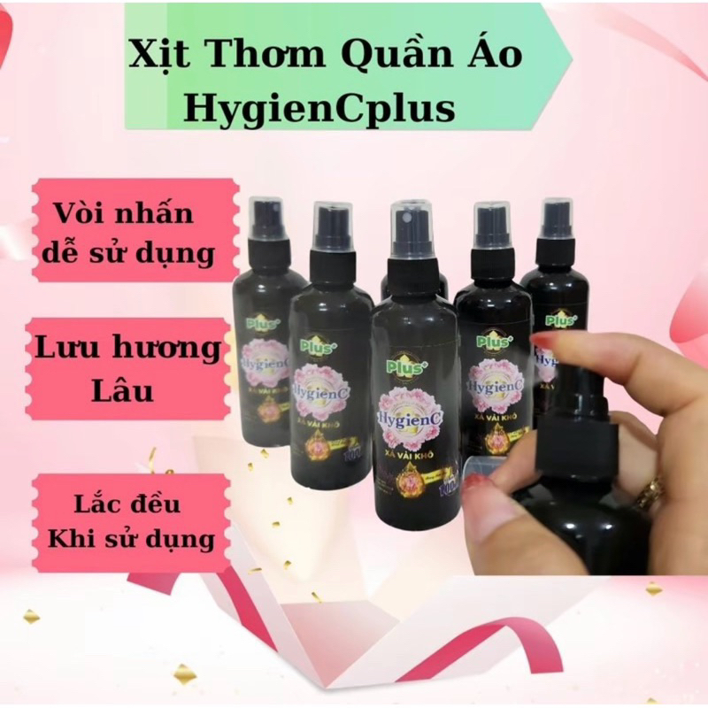 Nước xả vải khô HygienC Plus hàng Việt Nam chai 100ml ( dạng vòi xịt )