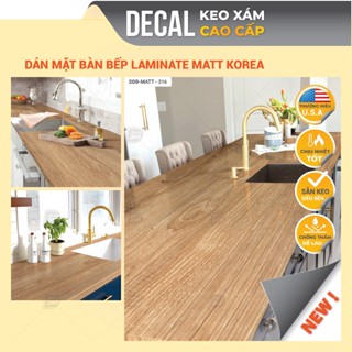 Decal bếp cao cấp vân gỗ tự nhiên loại dày, Giấy dán bếp hàng xịn dán mặt đá bếp chịu nhiệt, dễ lau Decor24h, DDB-316