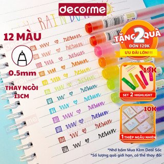Bút bi màu mực gel DecorMe Resun bút Muji bản dupe 12 màu ngòi 0.5mm