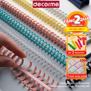 Còng nhựa kẹp giấy lò xo DecorMe còng cao cấp A4 B5 A5 làm gáy sổ còng có thể cắt rời loại cao cấp