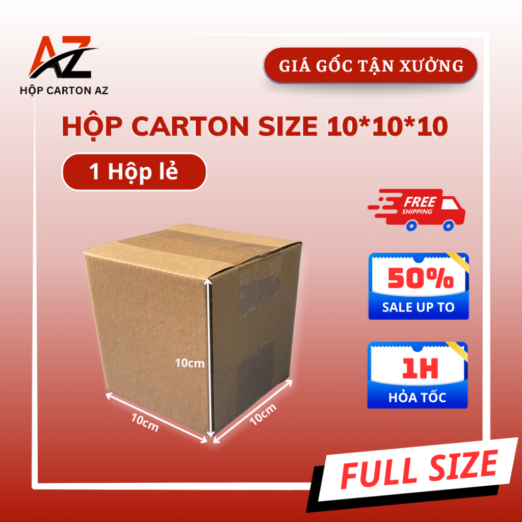 Hộp 10x10x10 Combo 100 Hộp Carton Đóng Hàng