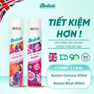 Combo 2 Chai Dầu Gội Khô Batiste Hương Á Đông Oriental 200ml Và Hương Phấn Hoa Blush 200ml Cho Tóc Bồng Bềnh Hết Bết