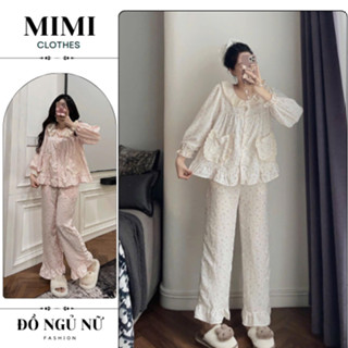 Đồ ngủ dài tay, bộ mặc nhà pijama họa tiết hoa nhí siêu xinh cho nàng MIMI CLOTHES hcom3216