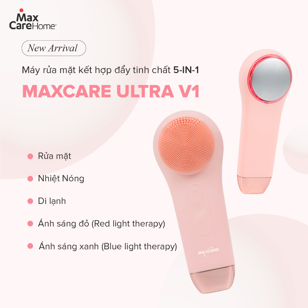 Máy Rửa Mặt Tích Hợp ĐẨY TINH CHẤT Multi-Task Maxcare ULTRA V1 Công Nghệ Ánh Sáng Đỏ/Xanh & Máy Rửa Mặt App Max999Pro | BigBuy360 - bigbuy360.vn
