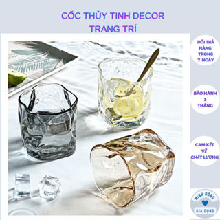 Cốc thủy tinh decor uống nước sáng tạo cốc xoắn, ly thuỷ tinh uống whisky cao cấp