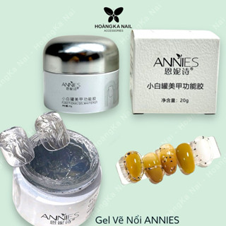 Gel vẽ nổi thuỷ tinh 3D, gel nặn trắng, trong không dính tay chà tráng gương ANNIES chính hãng 20g Phụkiện nail Hoàng Ka