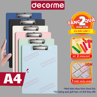 Kẹp tài liệu Decorme bìa kẹp giấy A4 nhiều màu bảng trình ký kẹp giấy, tài liệu phụ kiện văn phòng phẩm