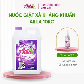 Nước Giặt Xả Kháng Khuẩn Ailla Siêu Đậm Đặc Lành Tính An Toàn Cho Da Can 10KG (Tặng Body Mist Ailla 50ML)