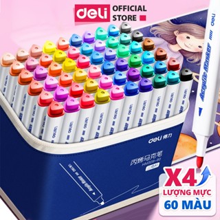 Bút Màu Acrylic Marker Túi Vải Cao Cấp Deli - Bút Sơn Màu Acrylic Tô Vẽ Trên Mọi Chất Liệu Không Thấm Nước - Đi Nét DIY