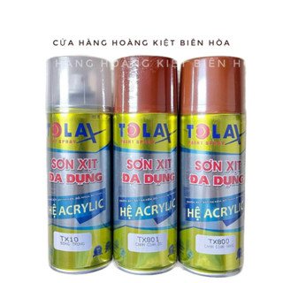 Sơn Xịt BÓNG GỖ TOLAX Màu Cánh Gián Vàng TX800, Cánh Gián Đỏ TX801 Chai 400ml