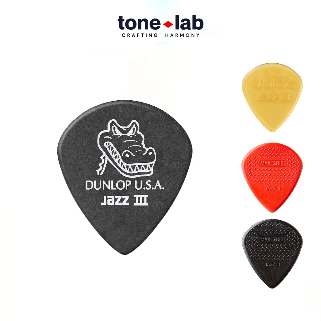 Phím đàn Nylon Max-Grip/Tortex Gator/Ultex Jazz III Jim Dunlop Guitar Pick