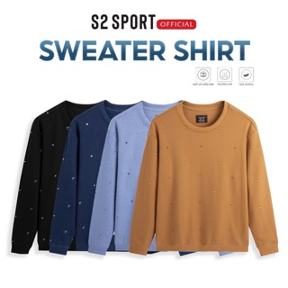 Áo nỉ nam S2 SPORT sweater cổ tròn hoạ tiết graphic cotton CVC cao cấp, mềm mịn giữ ấm tốt - AN016