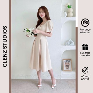 [ Clenz - Váy thiết kế cao cấp ] Đầm tiểu thư dáng dài dự tiệc dạo phố D09
