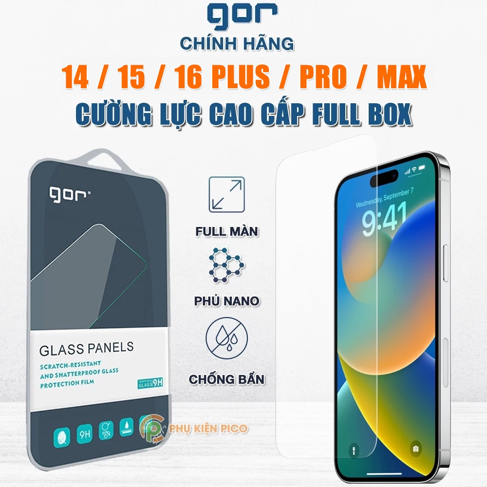 Kính cường lực Iphone 17 Pro Max / 17 Air / 16 Pro Max / 15 Pro Max / 14 Pro / 13 Pro trong suốt ful