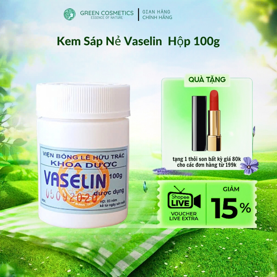 Kem Sáp Nẻ Vaselin Do Viện Bỏng vương quốc sinh sản Giúp Da trắng mịn Cấp Ẩm Chống Khô Ráp Hộp 100g