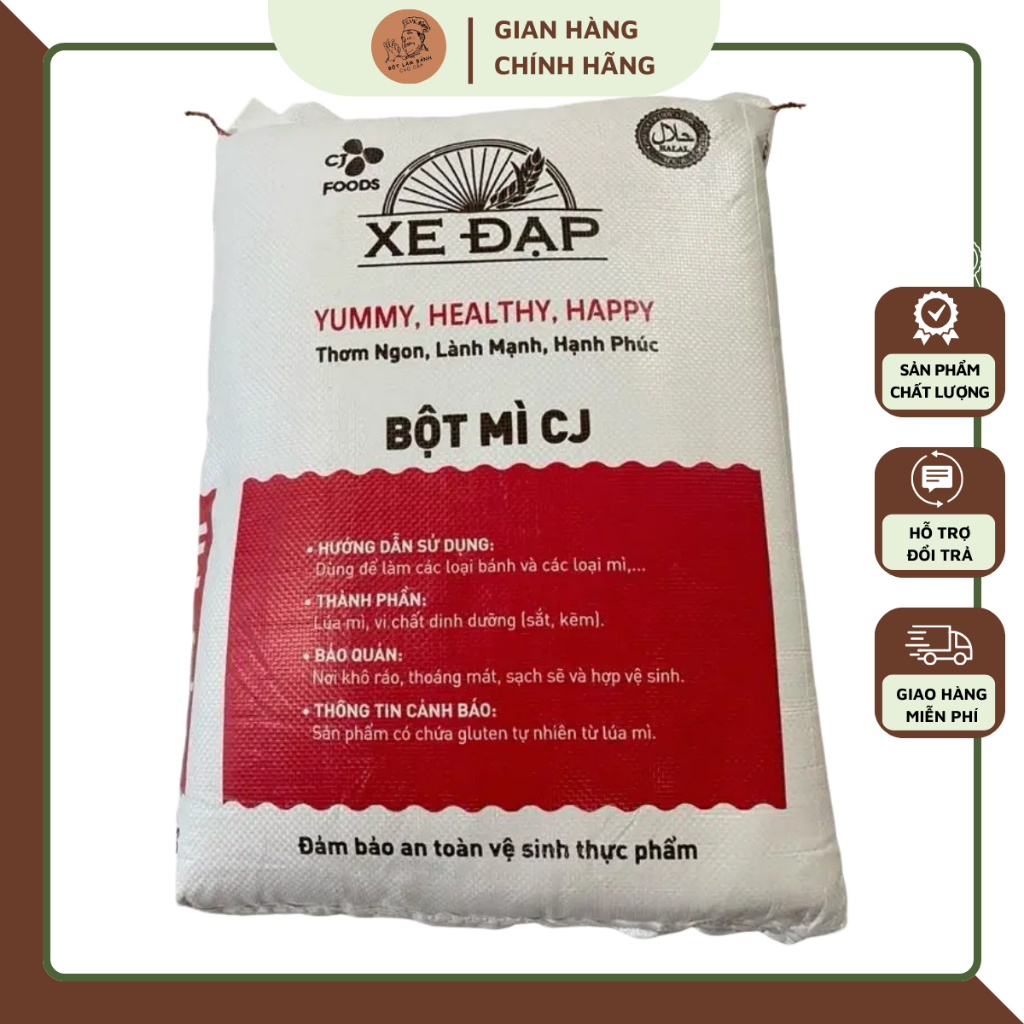 Bột mì đa dụng hiệu Xe Đạp loại 10 kg bột mì số 11 nguyên chất giàu dinh dưỡng không chất bảo quản 