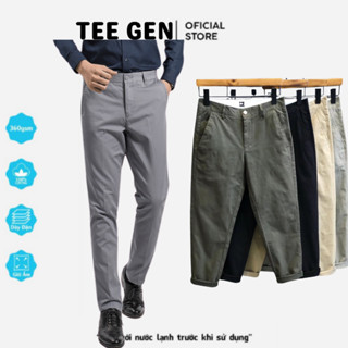 Quần dài kaki Nam TEE GEN cao cấp ống suông chất dày co giãn, quần kaki nam dày dặn cao cấp TGEN11
