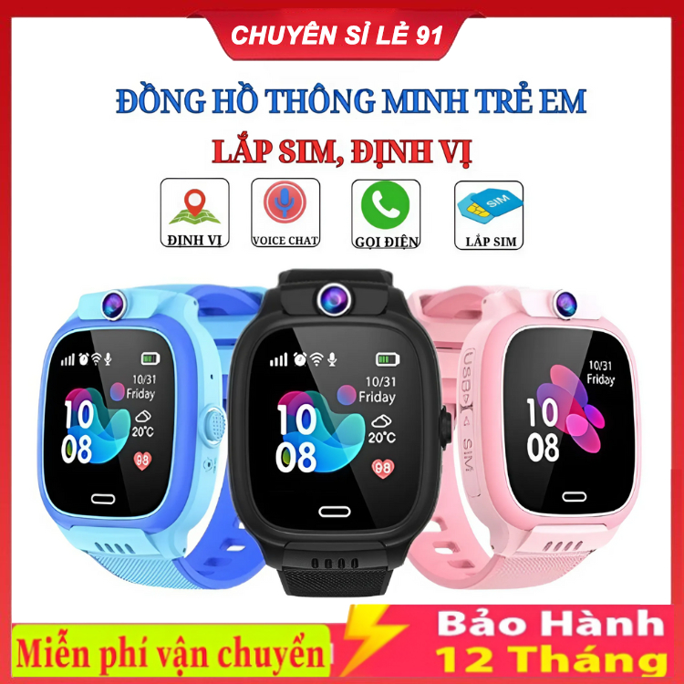 Đồng Hồ Thông Minh Trẻ Em Y31 / Y92 / Q12 Lắp Sim Nghe Gọi, Định vị ,Chụp Ảnh, Chống Nước