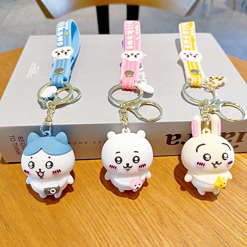 móc khóa thỏ trắng cute, móc khóa thỏ đeo túi sành điệu