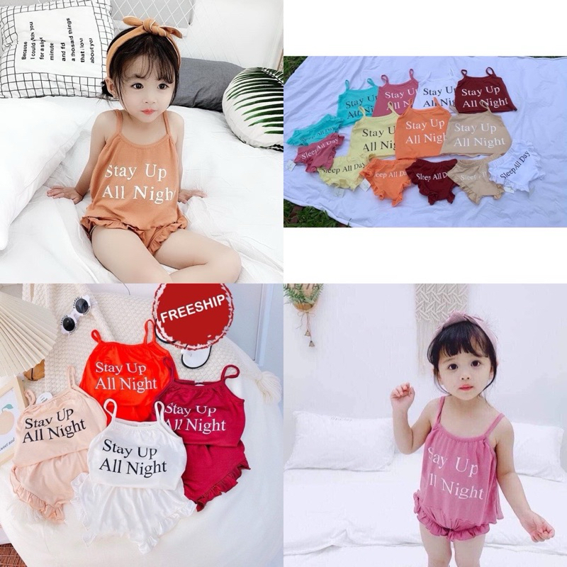 Set 3 Bộ Hai Dây Cho Bé - Chất Cotton Mềm Mát