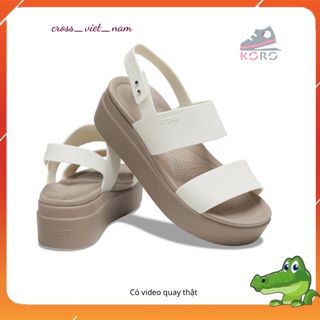 Dép cross quai hậu xăng đan đế cao sandal nữ 6cm chống trơn trượt độn đế cute KORO brockyn sandan