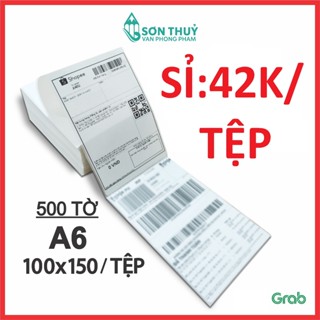 [XẢ KHO] Giấy In Nhiệt Decal A6 - 100x150mm - Tệp 500 Tem, In Bill Shopee, TMĐT, Cuộn A6, A7, Tem Trà Sữa, Có Lớp Keo