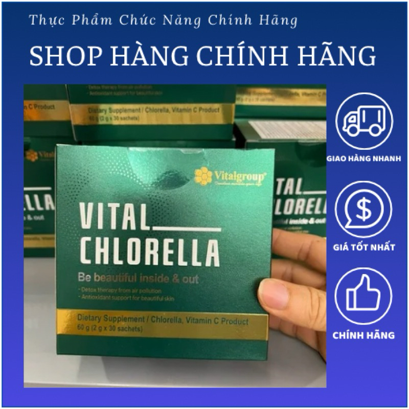 Tảo Lục Vital Chlorella nhập khẩu Hàn Quốc 1 hộp 30 gói.