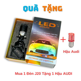 Đèn Pha LED Bi Cầu J20 55W Ánh Sáng Mạnh Mẽ, Trợ Pha Laser Chiếu Xa 12 24V Điện Bình Lắp Ô Tô, Xe Máy Chân H4 - Phụ Tùng