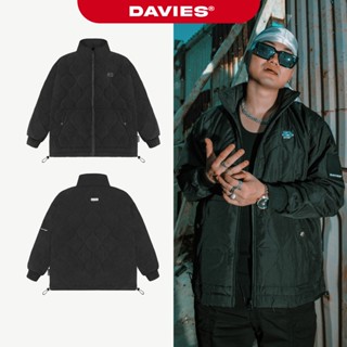 Áo khoác chần bông nam nữ DAVIES họa tiết, màu đen cổ cao form rộng dù 2 lớp kháng nước Air Jacket local brand| D36-AK1