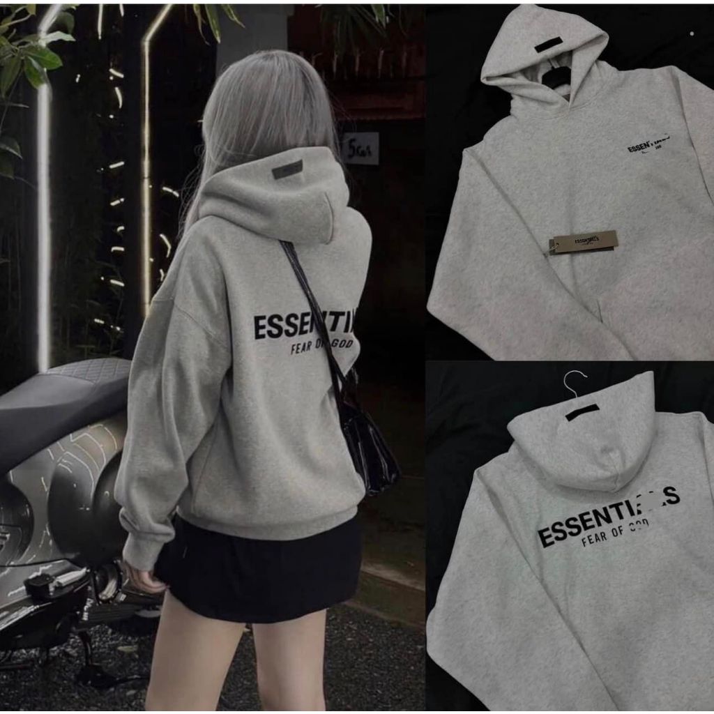 [5 Màu]Áo hoodie Essentials In Nổi Nam Nữ Tchipz Form Rộng Chất Vải Nỉ Bông Cao Cấp Full Tag Mac