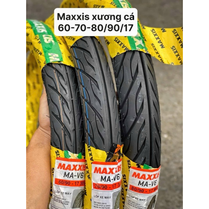 Vỏ dùng ruột Maxxis gai V6 đủ size cho các loại xe.50,60,70,80-17 tt tube type.