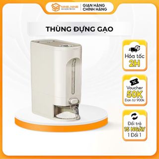 Thùng Đựng Gạo Thông Minh Nút Ấn Lấy Gạo Tự Động Chất Liệu Nhựa Cao Cấp Loại 5KG, 10KG