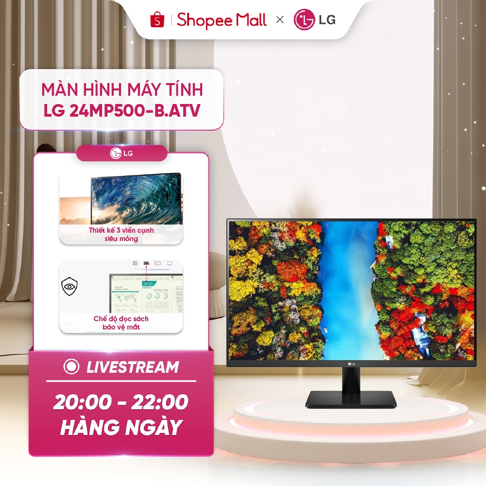 Màn hình máy tính LG IPS 23.8"Full HD 75Hz AMD FreeSync™ | Hạn chế ánh sáng xanh gây mỏi mắt 24MP500
