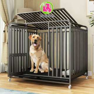 Chuồng chó mèo 40 kg NAN ỐNG DÀY 1.5cm 110*72*95cm  Luna Pet CN07 sơn tĩnh điện có bánh xe